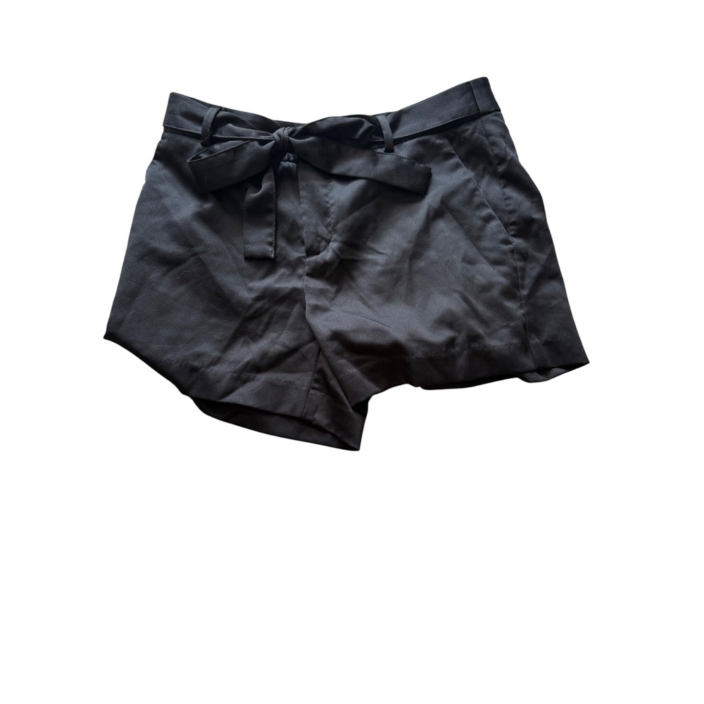 Banana Republic Womens Black Tie Waist Dress Shorts Size 2 Polyester